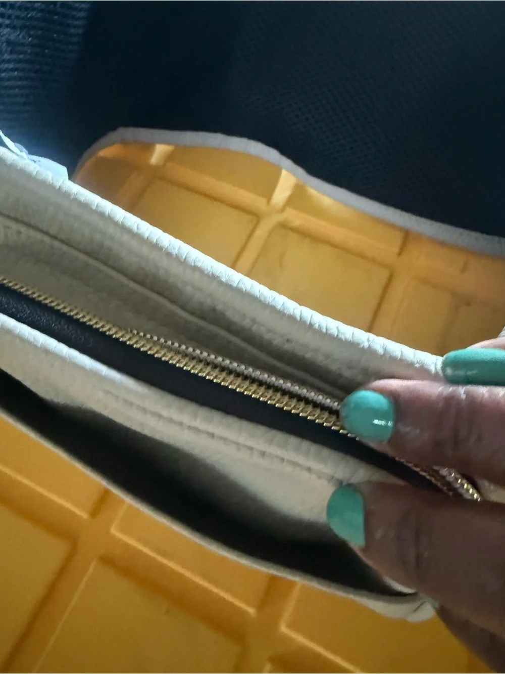 Tushbaby Cream Pebbled Leather Baby Bag